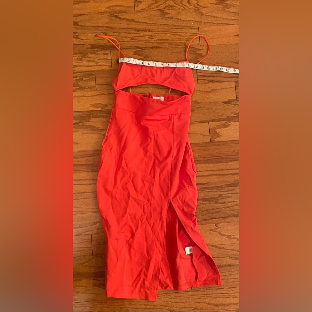 Superdown- Red Orange‎ Party Midi Dress with Cut-Out Size S - Picture 6 of 11